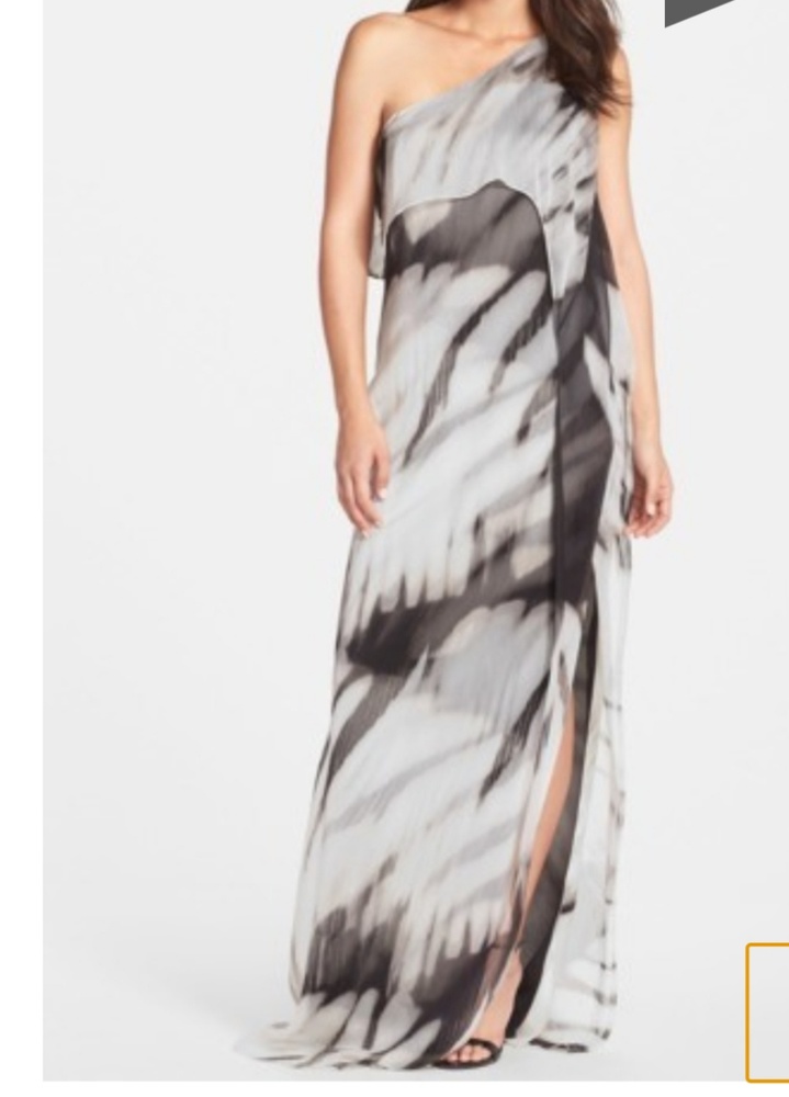 NWT Layered Chiffon One Shoulder Gown